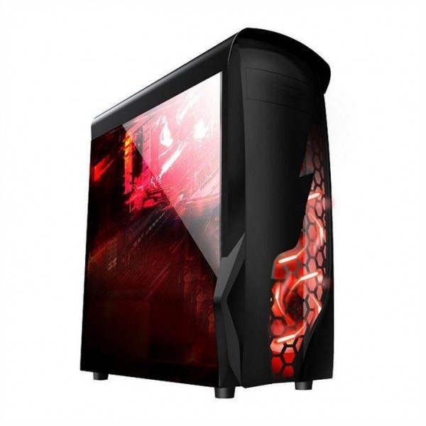 ETEK Airflow ATX Mid-Tower com painel frontal oco e transparente Painel lateral esquerdo completo acrílico