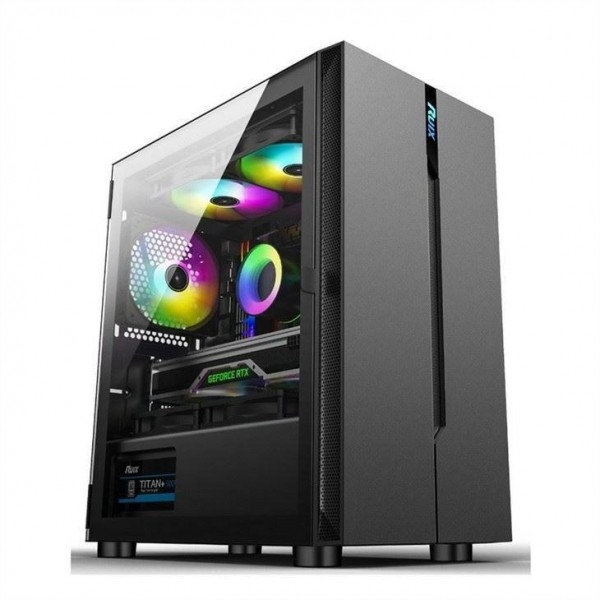 Equipamento de computador ETEK - painel esquerdo abrível Fornecimento de energia Montar inferior Ventiladores RGB Instaláveis Painel simples e generoso