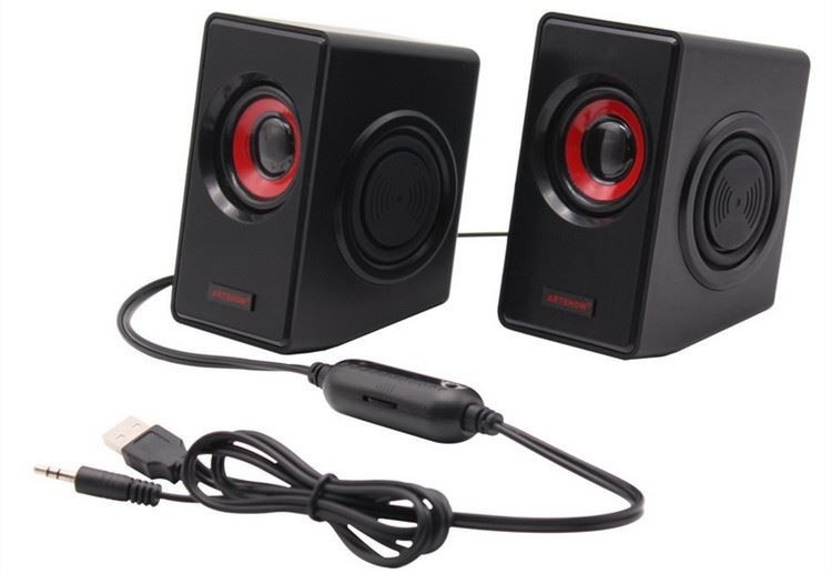 Alto-falante multimídia digital de mesa 100HZ-18KHZ 2.0 alimentado por USB Alto-falante de 3,5 mm