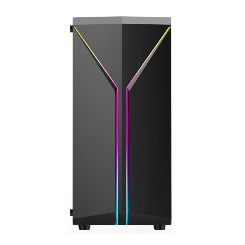 ETEK Estilo de computador simétrico ARGB LED de faixa de vidro temperado Painel lateral de entrada/saída superior Painel com rede de poeira magnética