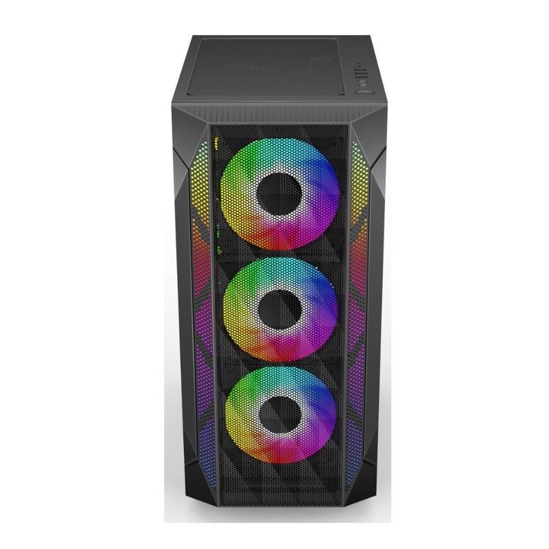 ETEK - ATX/Matx Case de computador Painel de vidro temperado em lado Prensado de malha Painel frontal de suporte Radiador resfriado a água