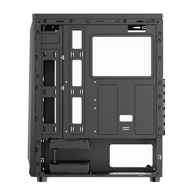 ETEK Funda luminosa para computador, painel frontal com LED de banda ondulada, efeito de luz ARGB, radiador resfriado a água