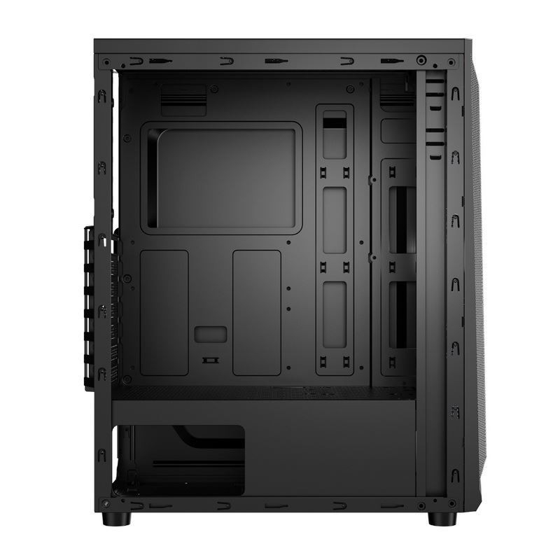 ETEK Funda luminosa para computador, painel frontal com LED de banda ondulada, efeito de luz ARGB, radiador resfriado a água