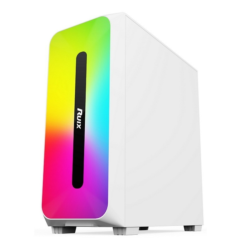 Micro ATX /ATX/ITX CASE Dazzle ARGB Effect Painel frontal Fonte de alimentação de montagem inferior disponível em preto e branco