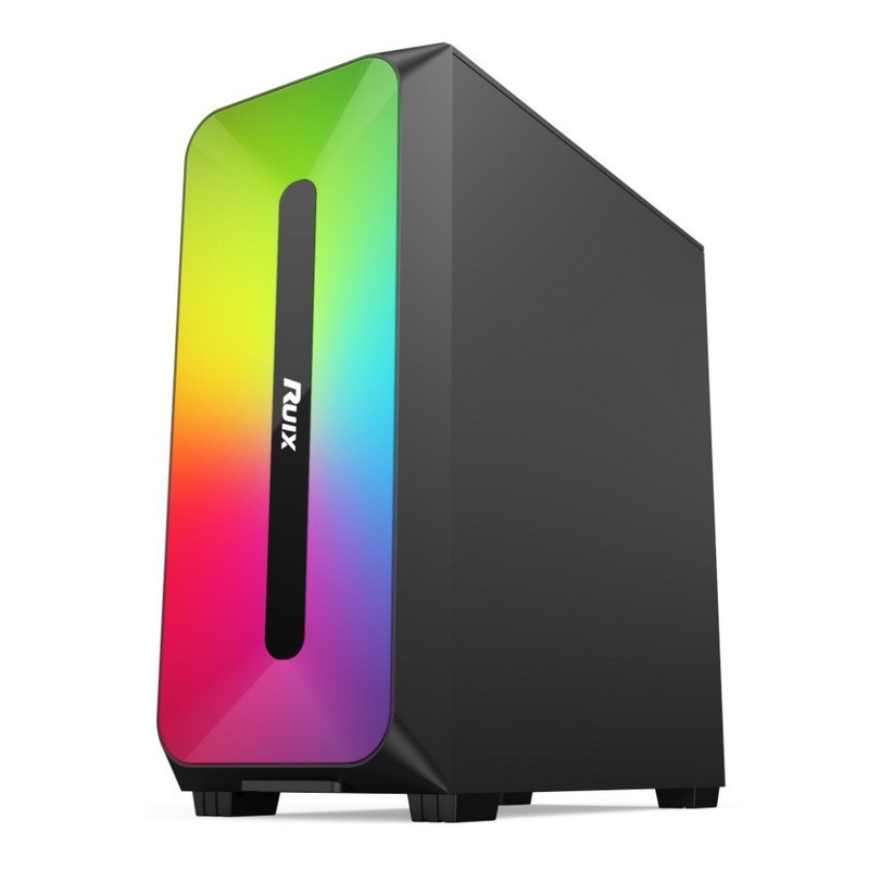 Micro ATX /ATX/ITX CASE Dazzle ARGB Effect Painel frontal Fonte de alimentação de montagem inferior disponível em preto e branco