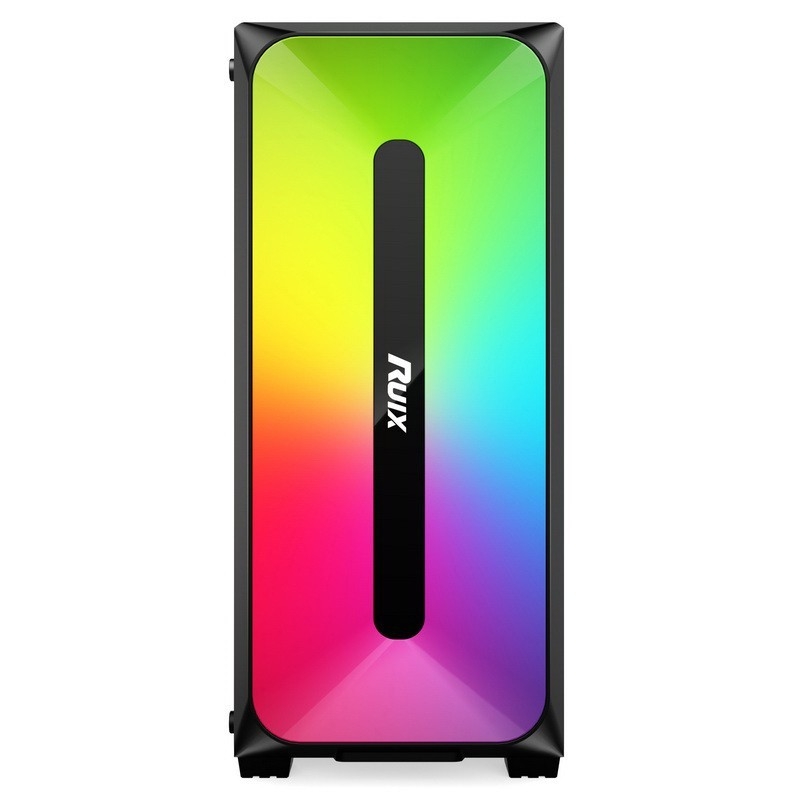 Micro ATX /ATX/ITX CASE Dazzle ARGB Effect Painel frontal Fonte de alimentação de montagem inferior disponível em preto e branco