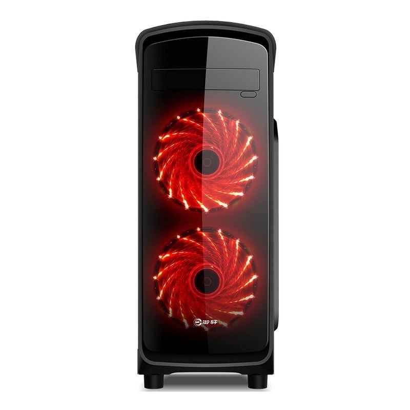 ETEK ATX Mid-Tower Case Painel frontal e lateral acrílico Full Side View Preto e Branco
