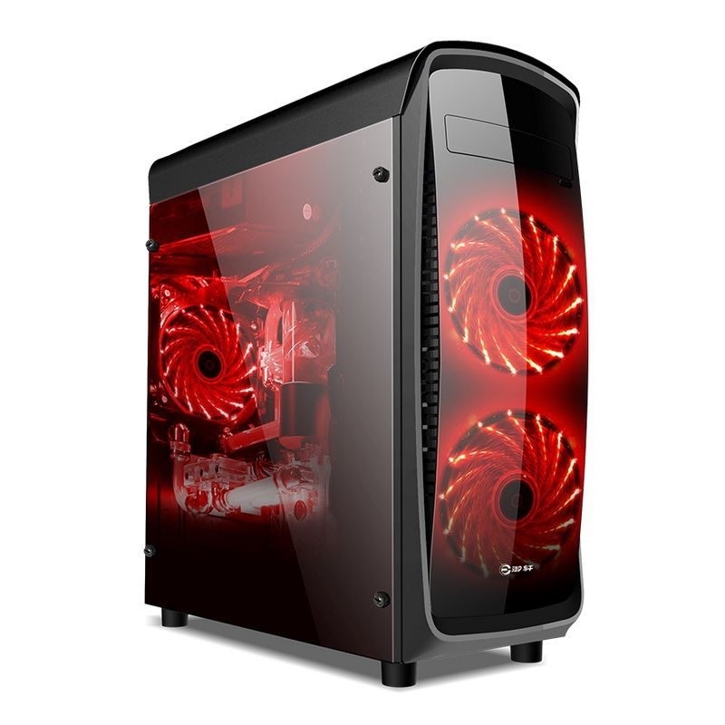 ETEK ATX Mid-Tower Case Painel frontal e lateral acrílico Full Side View Preto e Branco