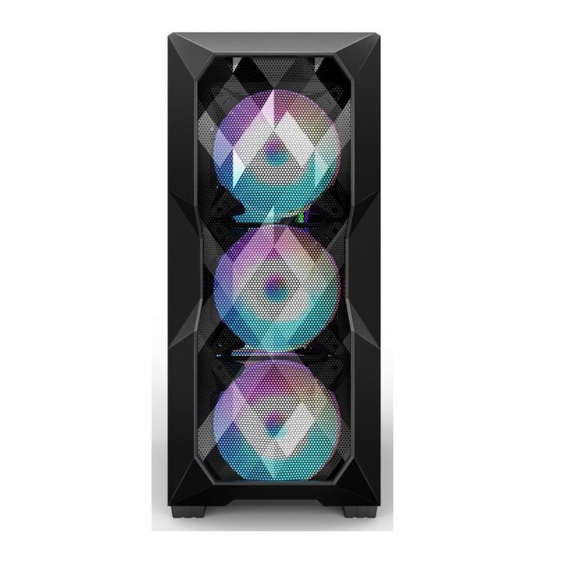 Meados de-torre do fluxo de ar ATX da caixa do computador do fluxo de ar ARGB com Mesh Front Panel poligonal que iluminação do apoio três 12cm ARGB