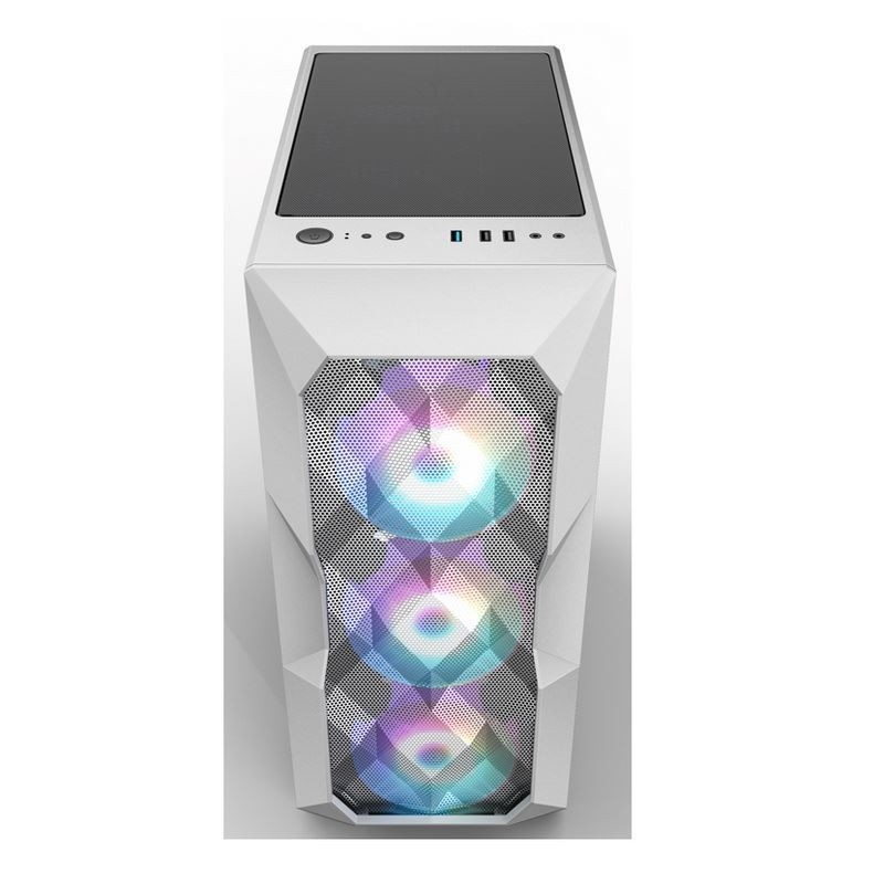 Meados de-torre do fluxo de ar ATX da caixa do computador do fluxo de ar ARGB com Mesh Front Panel poligonal que iluminação do apoio três 12cm ARGB