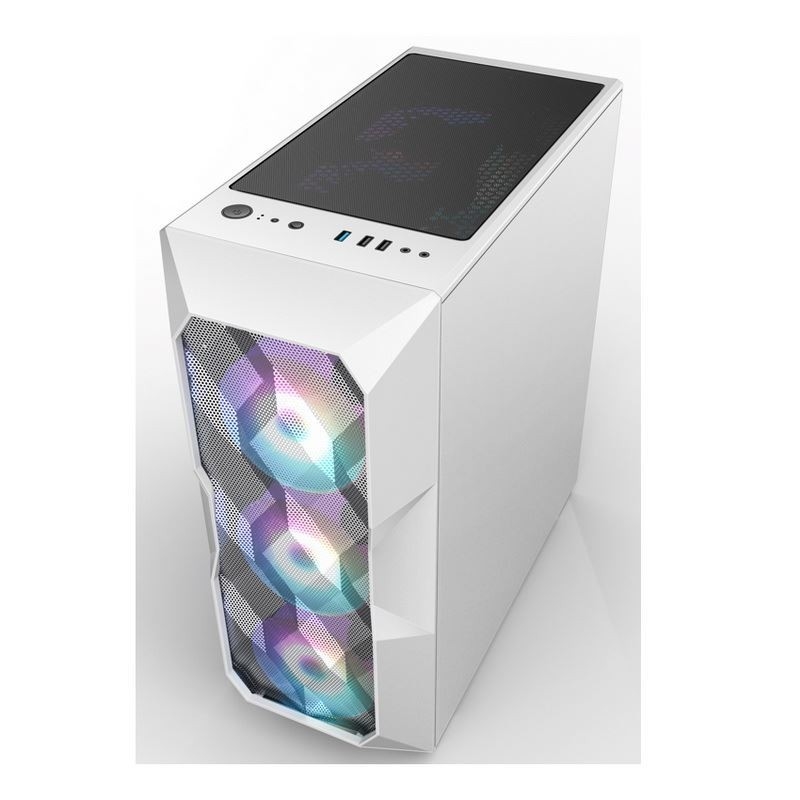 Meados de-torre do fluxo de ar ATX da caixa do computador do fluxo de ar ARGB com Mesh Front Panel poligonal que iluminação do apoio três 12cm ARGB