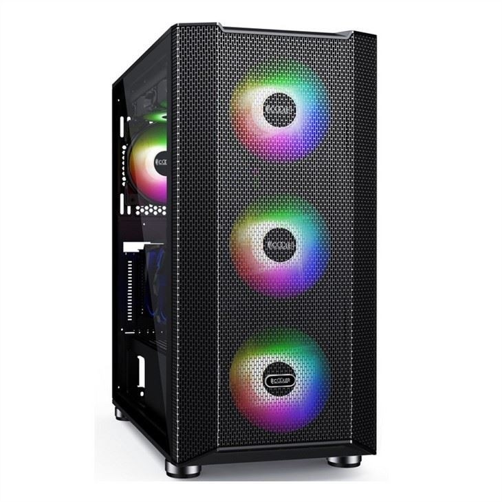 Gabinete de computador com filtro de poeira de design magnético Suporta 6 ventiladores ATX Mid-Tower PC Gaming Gabinete de vidro Painel lateral Gerenciamento de cabos