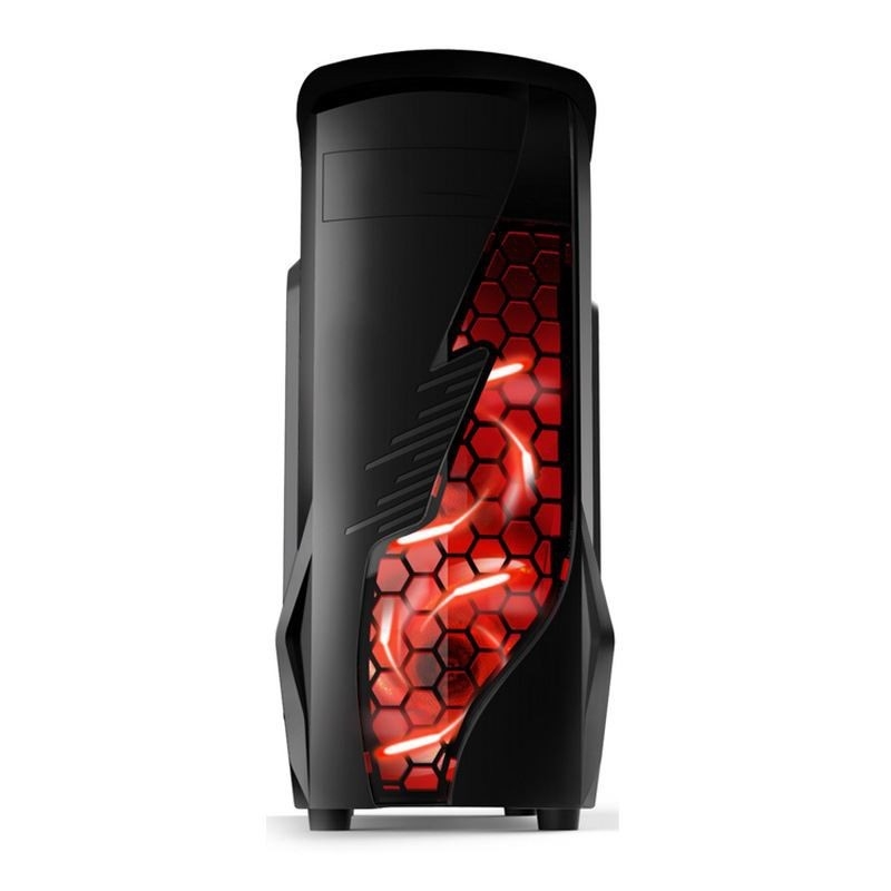 ETEK Airflow ATX Mid-Tower com painel frontal oco e transparente Painel lateral esquerdo completo acrílico