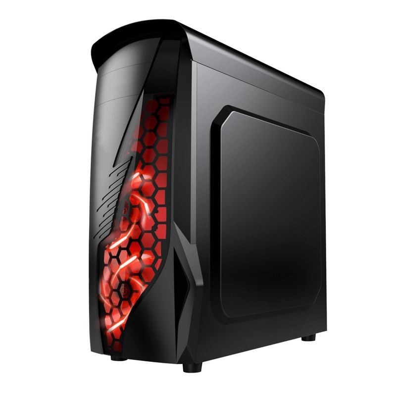 ETEK Airflow ATX Mid-Tower com painel frontal oco e transparente Painel lateral esquerdo completo acrílico