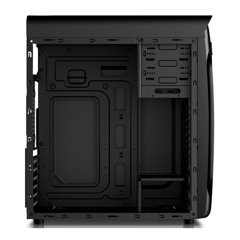 ETEK Airflow ATX Mid-Tower com painel frontal oco e transparente Painel lateral esquerdo completo acrílico