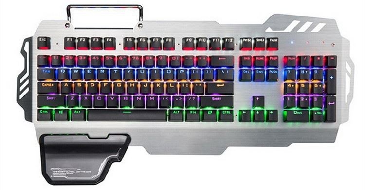 teclado mecânico de jogos com um suporte para telemóvel e suporte do carpo extremamente rápido eixo verde