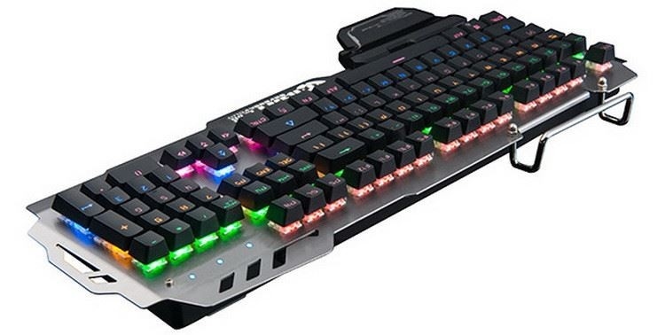 teclado mecânico de jogos com um suporte para telemóvel e suporte do carpo extremamente rápido eixo verde