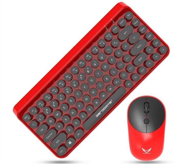 Teclado de máquina de escrever combinado de Mini Portable 84-Key do teclado sem fio e rato 3D compatíveis com a tabuleta do PC de Android Windows