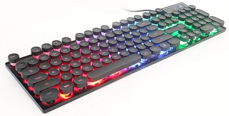 Luminoso feito sob encomenda teclado e rato prendidos de computador para a máquina de escrever do jogo