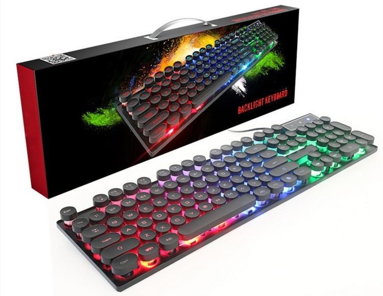 Luminoso feito sob encomenda teclado e rato prendidos de computador para a máquina de escrever do jogo