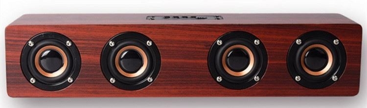 Alto-falante de madeira sem fio HIFI de madeira 4000 mAh SoundBar AUX Handsfree para TV