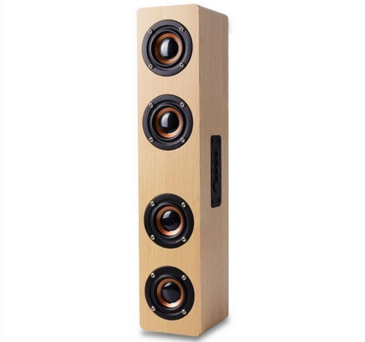 Alto-falante de madeira sem fio HIFI de madeira 4000 mAh SoundBar AUX Handsfree para TV