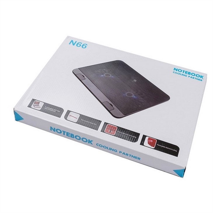 ETEK - Dois ventiladores Slim e Small Angle Tilt Quantum Laptop Cooling Tray Pad para tela de 15,6 polegadas