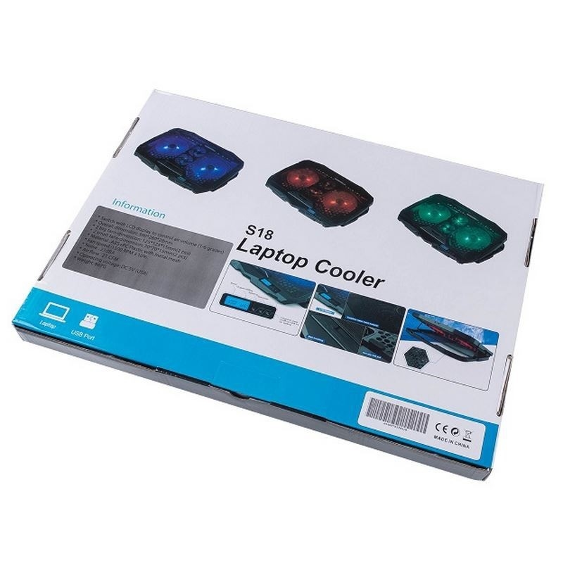 ETEK - Refrigerador de laptop com tela de informação 4 FANS 17 polegadas para notebook de tela grande Refrigerador externo