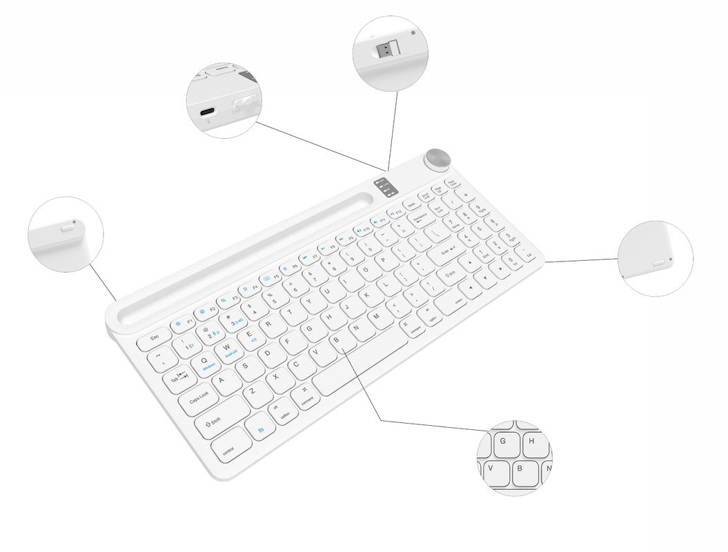 teclado Bluetooth de 96 teclas 3.0 ou 5.0 portátil para uso móvel freqüente com tablets ou laptops