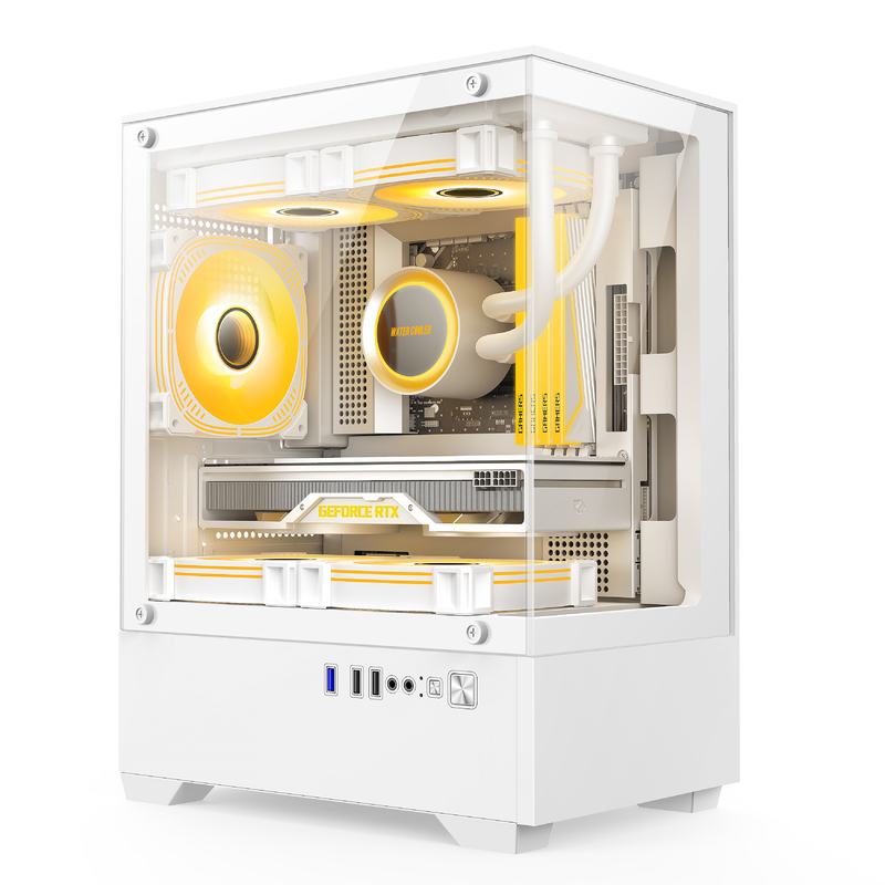Micro-ATX ITX PC Gaming Case 1 HDD Bay 1 SSD Drive Bay Ambas as cores em preto e branco