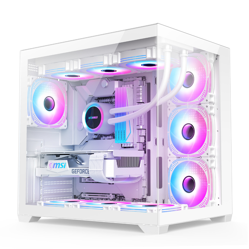 Caixa de computador de chassi moderno com boa ventilação amplo espaço interno eficiente refrigeração em jogos e PCs de alto desempenho