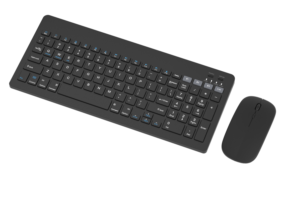 teclado sem fio minimalista preto com 99 teclas com carregamento sem fio mouse multi-DPI 4D para escritórios