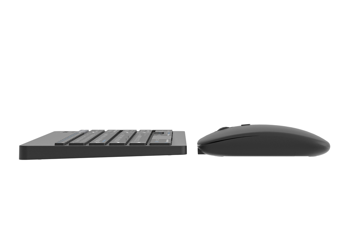 teclado sem fio minimalista preto com 99 teclas com carregamento sem fio mouse multi-DPI 4D para escritórios