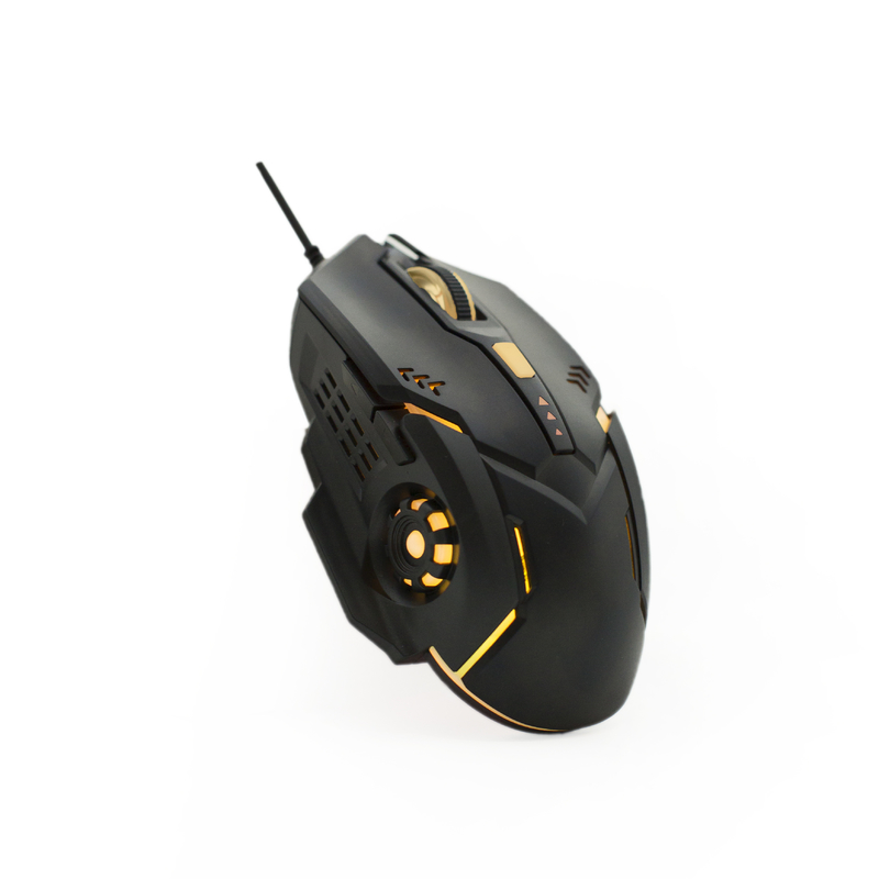 Mouse de jogos com fio 6D LED com luz retrô do arco-íris e com comutação multi-DPI para jogadores, designers de escritórios e funcionários