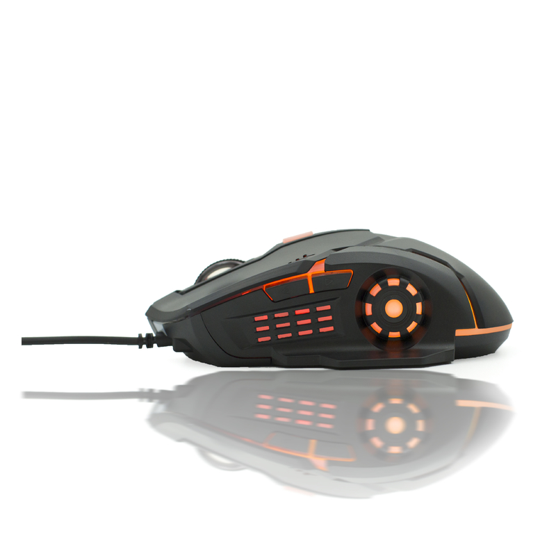 Mouse de jogos com fio 6D LED com luz retrô do arco-íris e com comutação multi-DPI para jogadores, designers de escritórios e funcionários