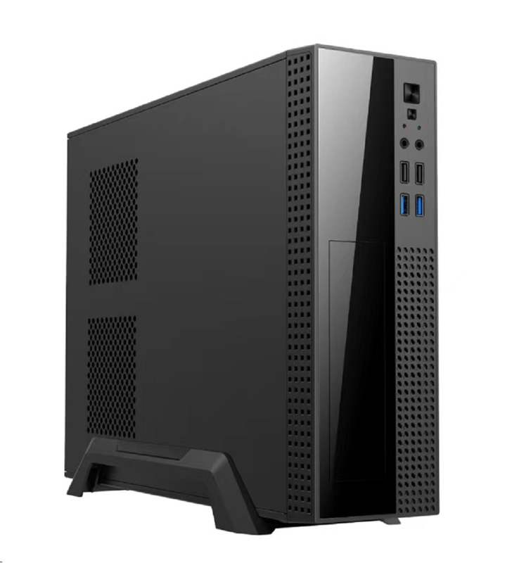 Caixa de computador suporta Micro ATX e ITX Com forte capacidade de armazenamento Escalabilidade Interfaces frontais diversas Ventilador de 8 cm para resfriamento
