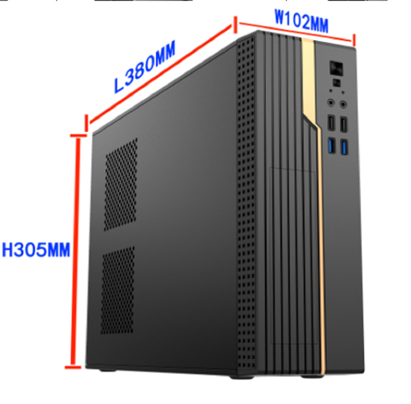 Caixa de computador suporta Micro ATX e ITX Com forte capacidade de armazenamento Escalabilidade Interfaces frontais diversas Ventilador de 8 cm para resfriamento