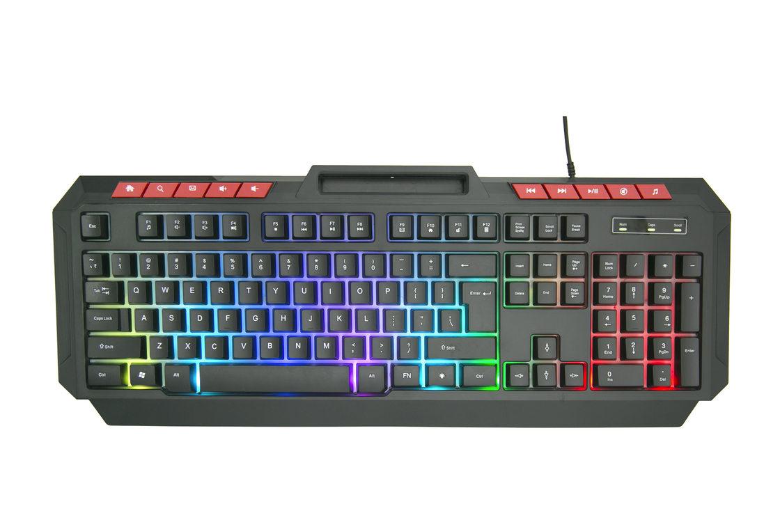 Teclado de jogo de arco-íris portátil personalizável com 104 teclas e 10 teclas de acesso rápido para usuários que buscam trabalho eficiente