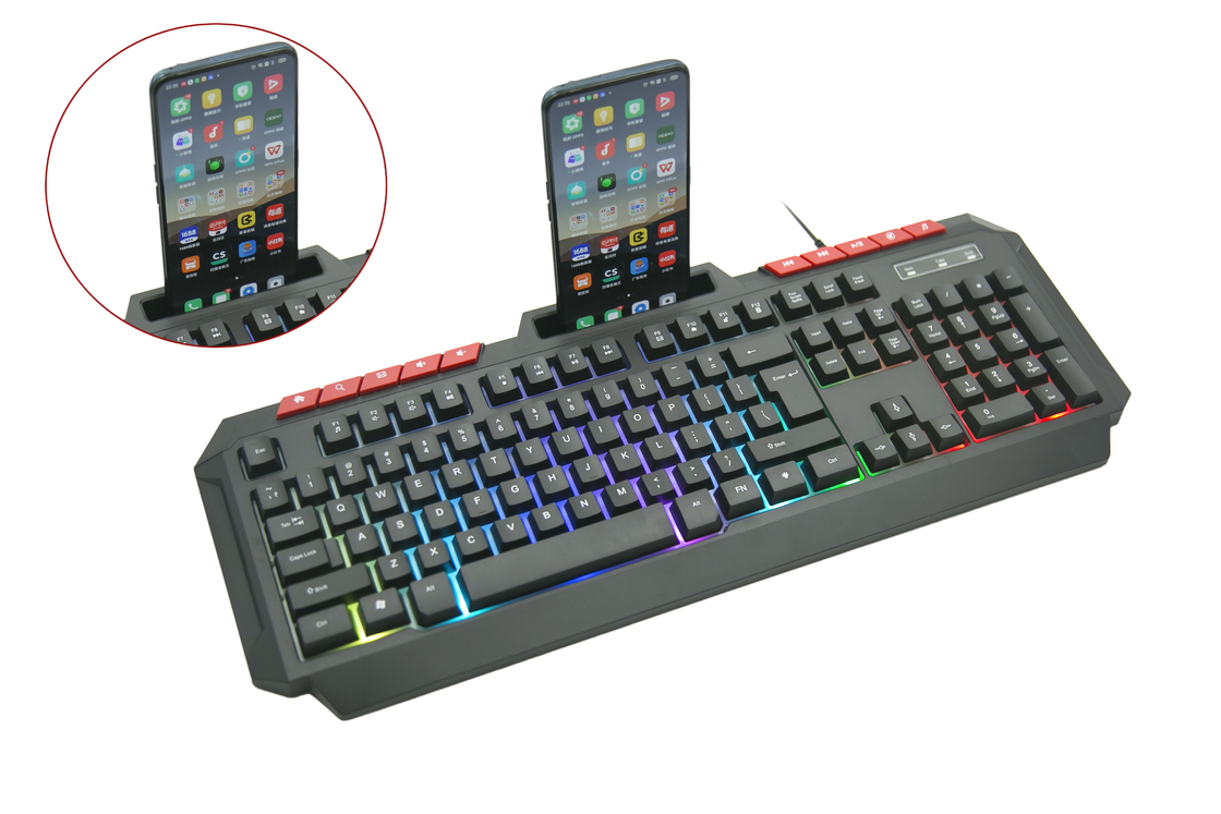 Teclado de jogo de arco-íris portátil personalizável com 104 teclas e 10 teclas de acesso rápido para usuários que buscam trabalho eficiente