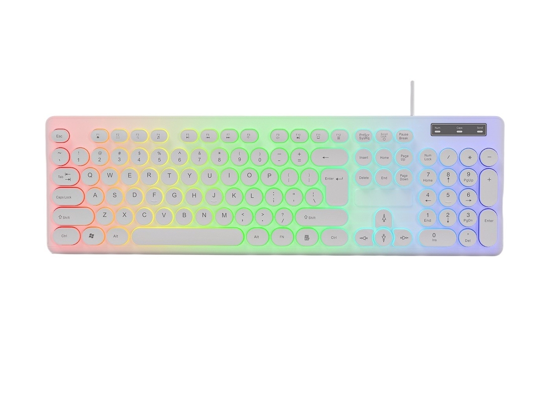 Lightweight Rainbow Backlight Keyboards Mouse Combos com efeito de respiração Personalizável teclas FN + F1-F12 Para jogadores Usuários de escritório Estudantes