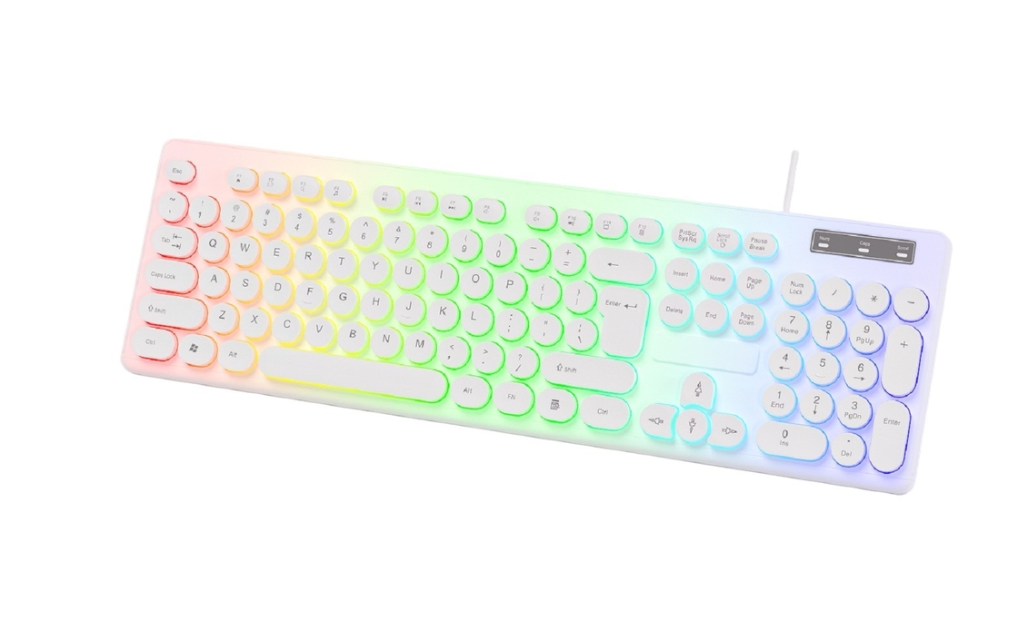 Lightweight Rainbow Backlight Keyboards Mouse Combos com efeito de respiração Personalizável teclas FN + F1-F12 Para jogadores Usuários de escritório Estudantes