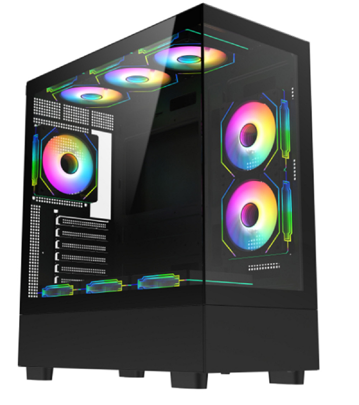 Caixa de computador 0.7mm SPCC Material de metal ferroso Multi-ventilador e suporte de resfriamento por água ATX M-ATX ITX placas-mãe