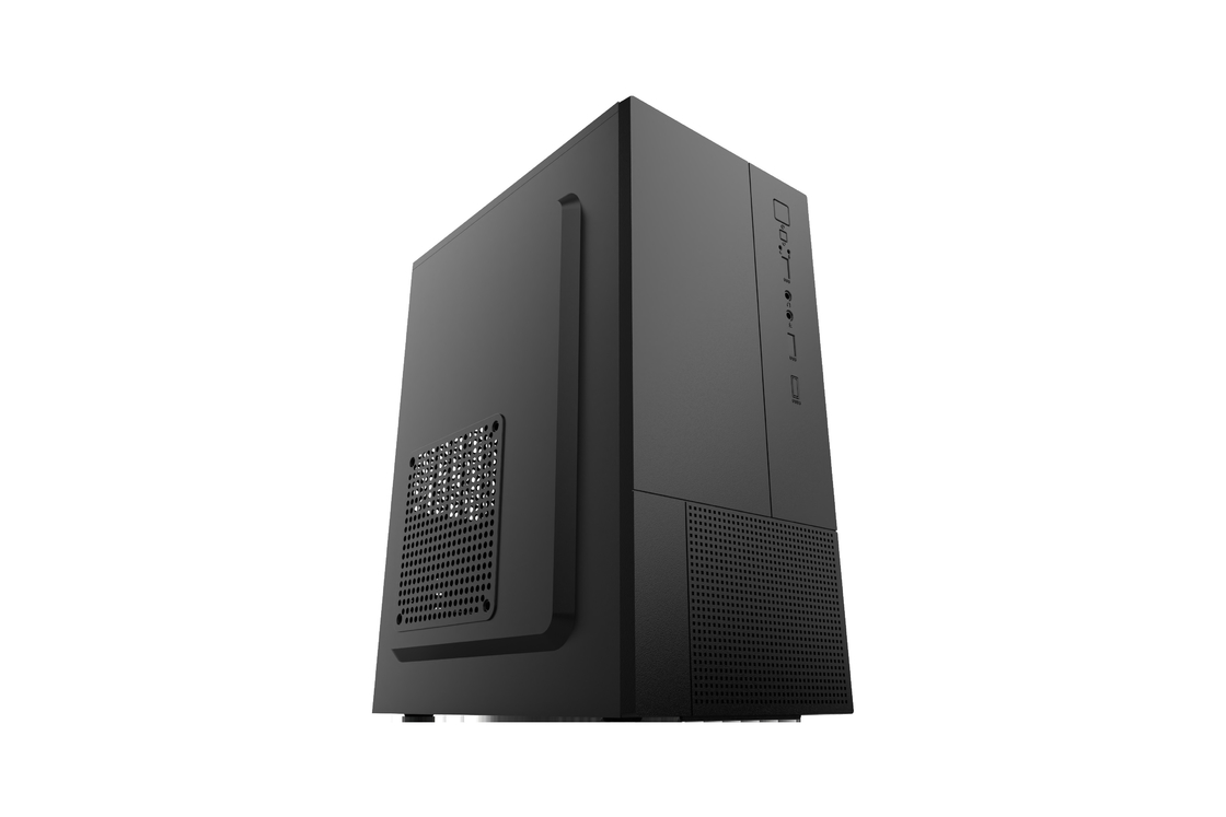 Compacto Micro ATX Case com amplo espaço interior a um preço acessível O painel frontal fino é ideal para configurações modernas