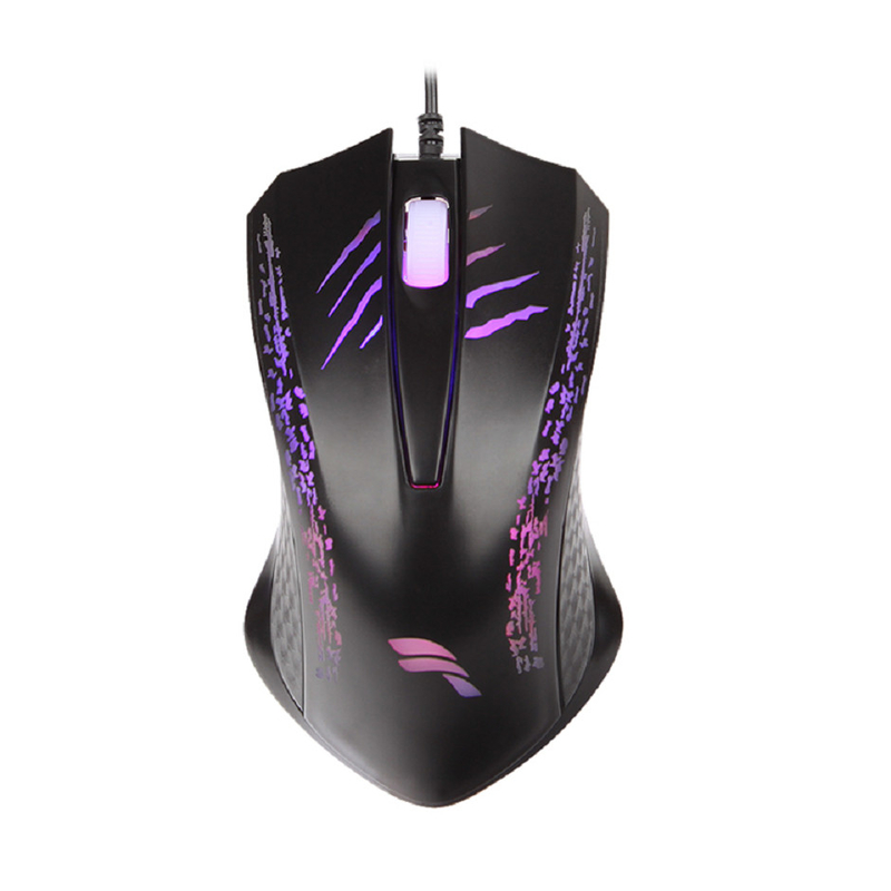 Mouse USB 3D ergonômico com sensor CS4534, luz de respiração colorida, bloco de ferro ponderado; compatível com vários sistemas operacionais