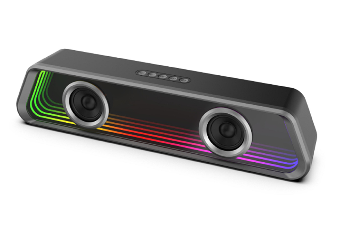 Bluetooth 5.3 ABS Material espelho 3000mAh Bateria 8W X 2 Saída Suporta BT/TF/USB/FM/AUX-IN/TWS para Amantes da Música