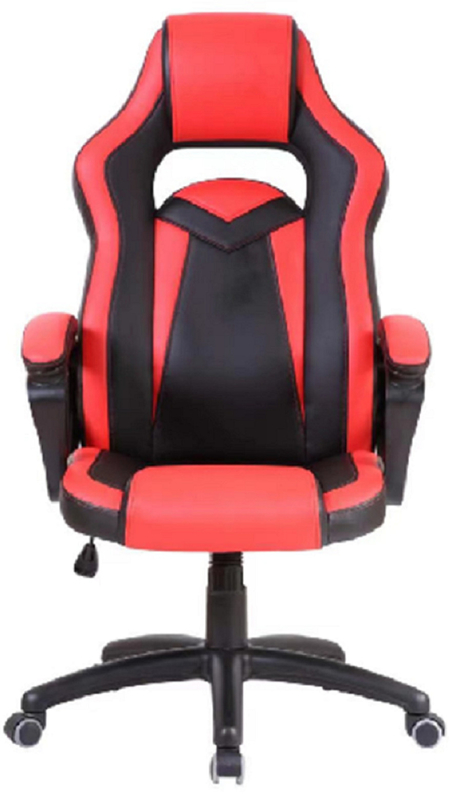 Elegante preto e vermelho PU Design 350mm Nylon Base com PU Castors Mecanismo de inclinação para múltiplas posições sentadas para funcionários de escritório