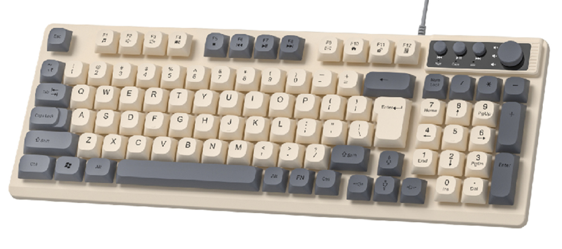 94 + 4 teclas Design compacto Suporta FN + F1-F12 atalhos USB Plug-and-play Leve para funcionários de escritório