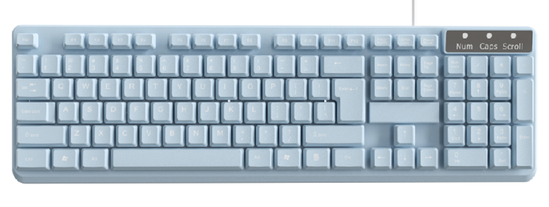 104-chave Layout Chaves de filme de carbono 376g Material HIPS à prova d'água Plug-and-play USB personalizável para funcionários de escritório