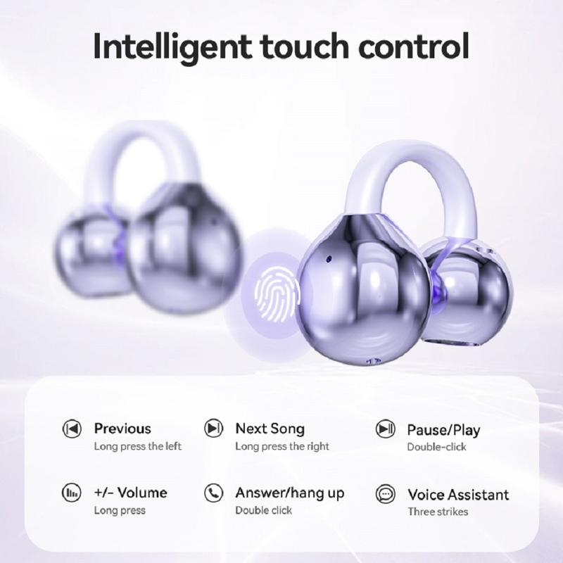 BT 5.4 Design ergonômico 3D Auscultador Bluetooth Auscultador até 5 horas por chamada Pressão uniforme em névoa Roxo Leite Chá de pele Obsidiano Preto