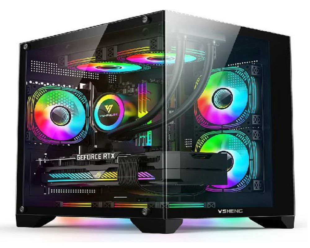 Design panorâmico Iluminação RGB Suporta Micro-ATX/Mini-ITX Fits GPUs de 330mm 4 Slots E CPUs de 170mm 6 Ventiladores